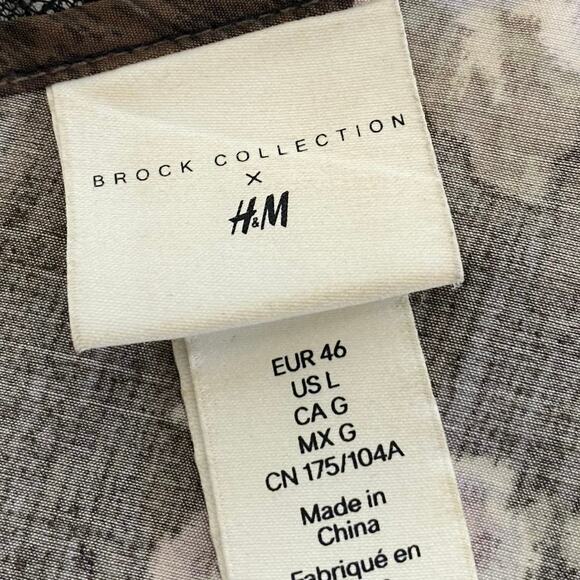 Brock Collection x H&M Large Womens Maxi Slip Dress Lace Trim Floral side slits - Picture 5 of 10